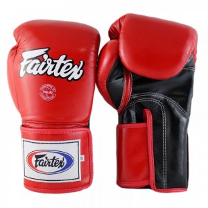 Fairtex BGV5 Боксерские Перчатки Тайский Бокс "Super Sparring" Красно-Черные