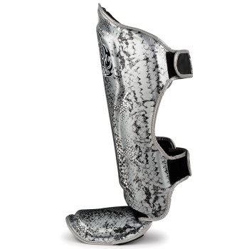 Top King TKSGSS-02 Защита Голени Тайский Бокс "Super Snake" Серебро (Черное)