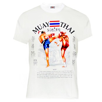 Футболка Тайский Бокс Хлопок "Classic Muay Thai Sparing" Белая