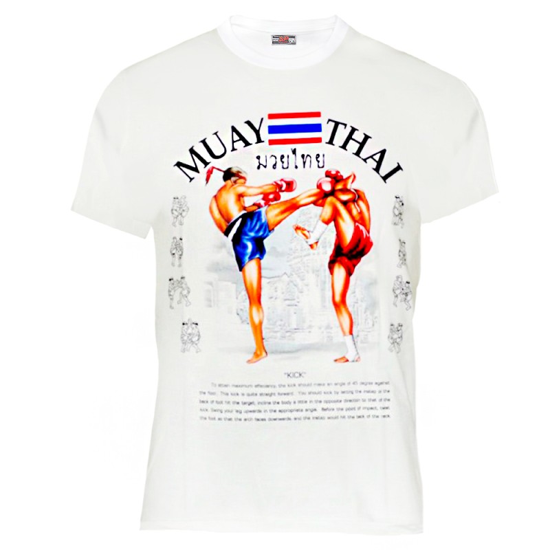 Футболка Тайский Бокс Хлопок "Classic Muay Thai Sparing" Белая