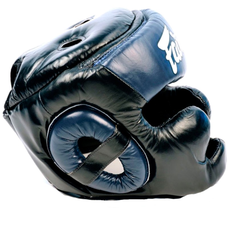 Fairtex HG13 Боксерский Шлем Тайский Бокс "Diagonal Vision Sparring" Черно-Синий