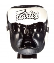 Fairtex HG13 Боксерский Шлем Тайский Бокс "Diagonal Vision Sparring" Черно-Белый