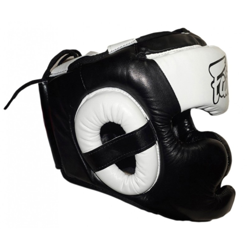 Fairtex HG13 Боксерский Шлем Тайский Бокс "Diagonal Vision Sparring" Черно-Белый