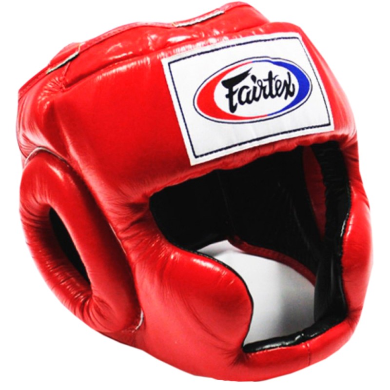 Fairtex HG3 Боксерский Шлем Тайский Бокс "Full Coverage Style" Красный