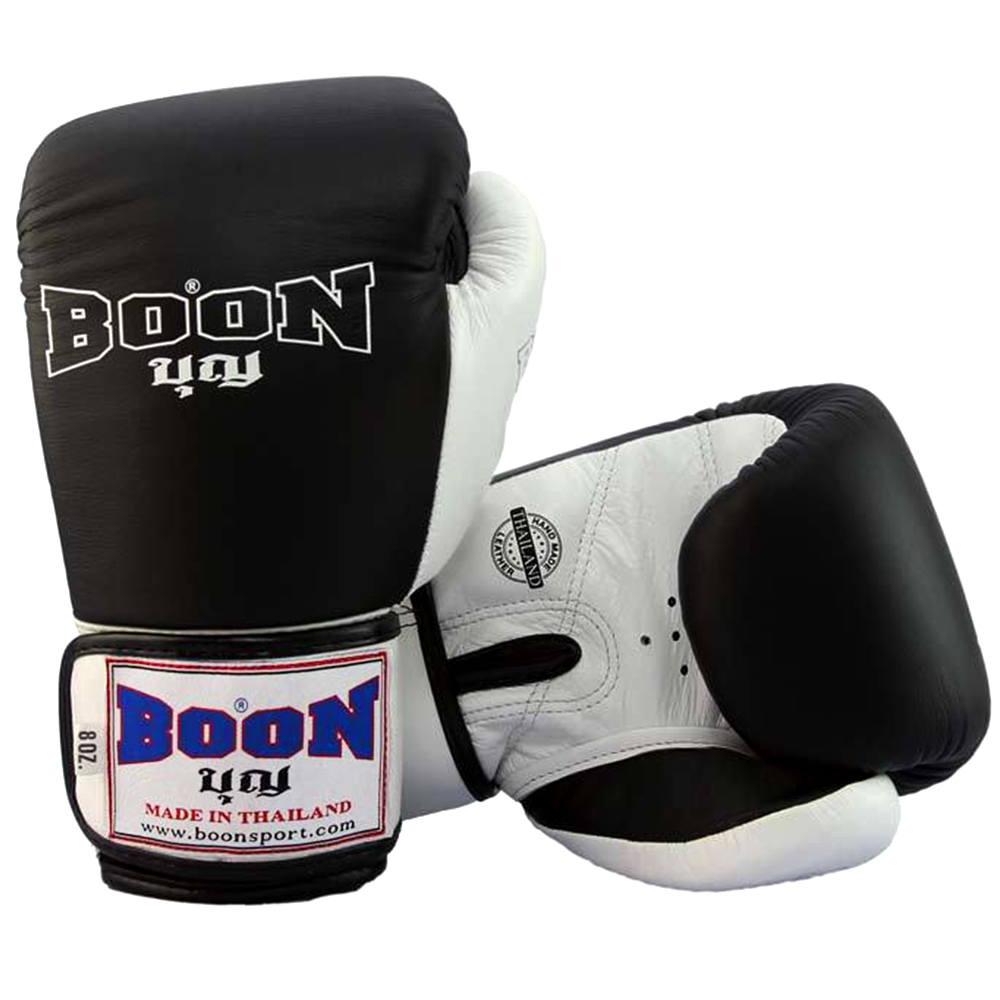 Boon BGCBK Боксерские Перчатки Тайский Бокс Черно-Белые