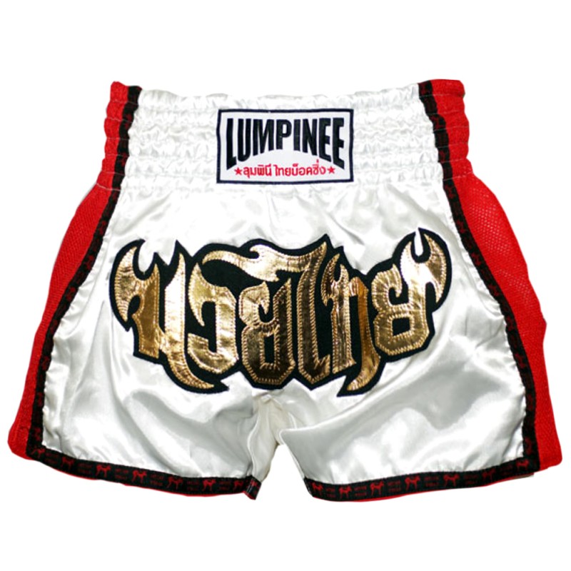 Lumpinee LUM-17 Тайские Шорты Лумпини Ретро Белые