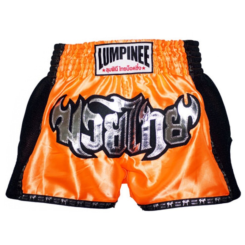 Lumpinee LUM-17 Тайские Шорты Лумпини Ретро Оранжевые