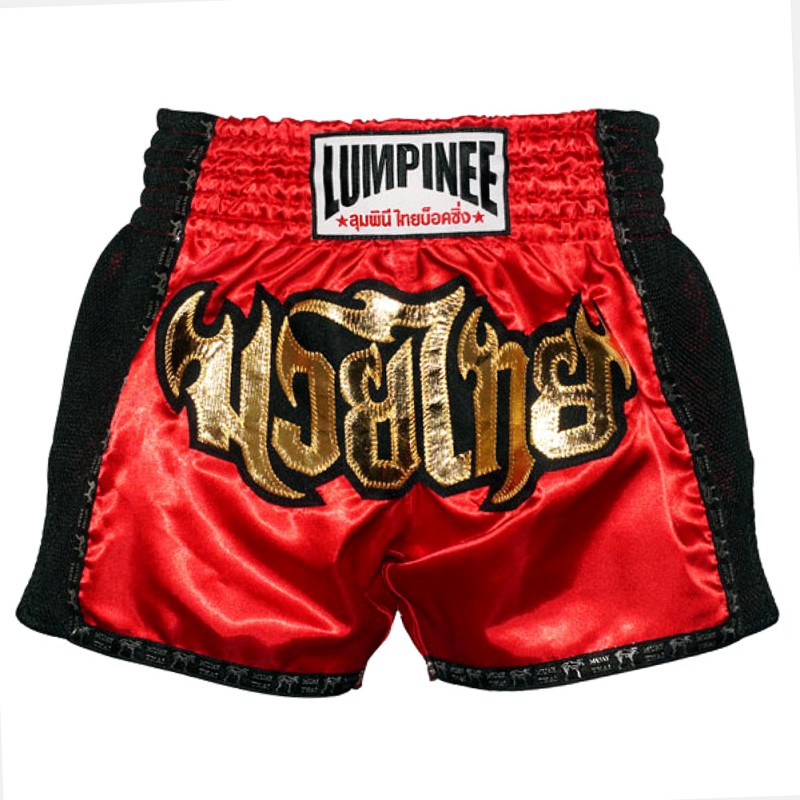 Lumpinee LUM-17 Тайские Шорты Лумпини Ретро Красные