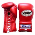 Windy "Pro Boxing Series" Боксерские Перчатки Тайский Бокс Шнурки Красные