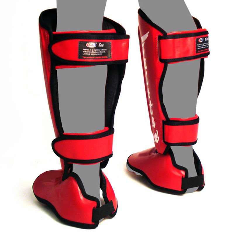 Fairtex SP7 Защита Голени "Twister Detachable In-Step" Разборная Красный