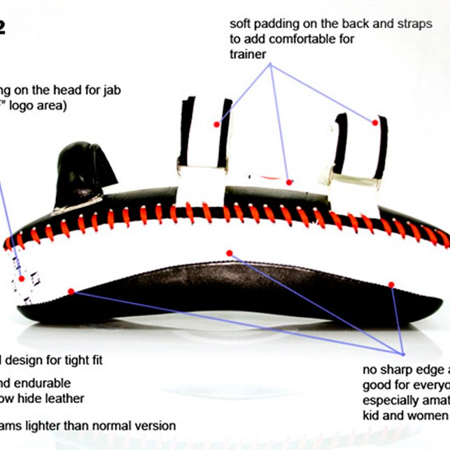 Fairtex KPLC2 Пады Тайский Бокс "Standart Curved Kick Pads" Черно-Белый