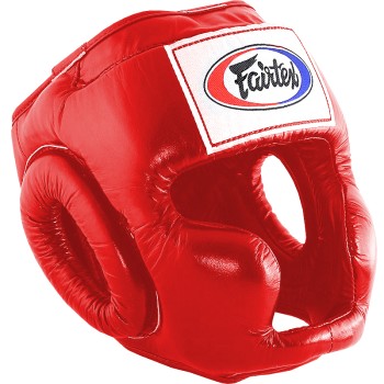Fairtex HG3 Боксерский Шлем Тайский Бокс "Full Coverage Style" Красный