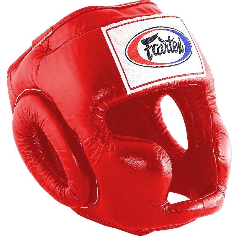 Fairtex HG3 Боксерский Шлем Тайский Бокс "Full Coverage Style" Красный