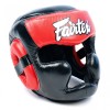 Fairtex HG13 Боксерский Шлем Тайский Бокс "Diagonal Vision Sparring" Черно-Красный