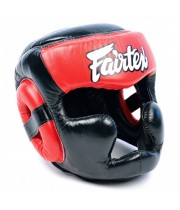 Fairtex HG13 Боксерский Шлем Тайский Бокс "Diagonal Vision Sparring" Черно-Красный