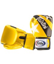 Fairtex BGV1 Боксерские Перчатки Тайский Бокс "Nation Print" Желтые
