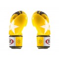 Fairtex BGV1 Боксерские Перчатки Тайский Бокс "Nation Print" Желтые