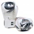 Боксерские Перчатки Twins Special FBGV-23 Белые с Серебряным Драконом