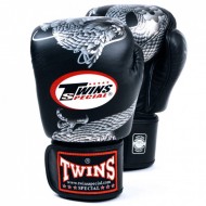 Twins Special  FBGVL3-23 Боксерские Перчатки Тайский Бокс Черно-Серебряные